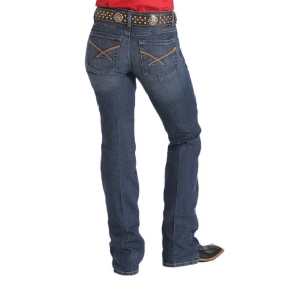 Cinch Ladies Kylie Slim Denim Jeans Mid Rise Embroidered Size 27/3 L (AU 9 Long) - Picture 4 of 14